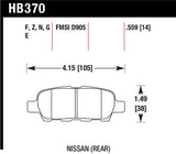 Hawk 03-07 350z / G35 / G35X w/o Brembo Performance Ceramic Street Rear Brake Pads