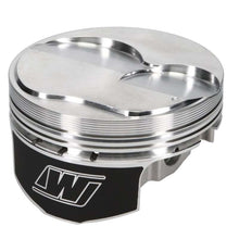 Load image into Gallery viewer, Wiseco SBC LS7 +2.5cc dome forged piston set for 8-cylinder engines, showing multiple pistons with polished surfaces and piston rings.