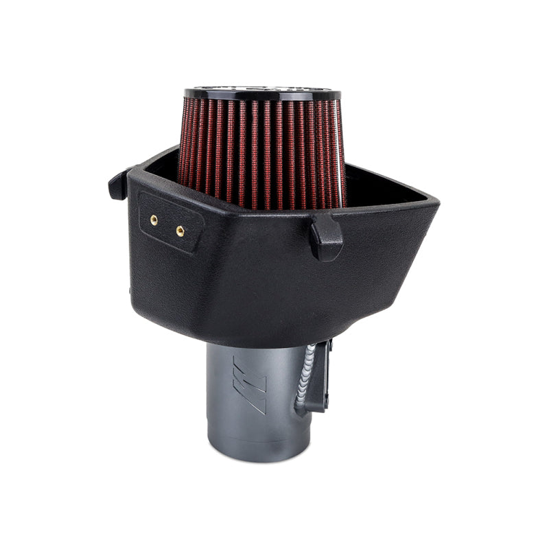 Mishimoto 2023+ Nissan Z performance cold air intake system with modular rotomold design, showing the intake components and tubing.