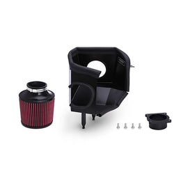 Mishimoto cold air intake system for 2003-2006 Nissan 350Z, featuring black aluminum piping and high-performance air filter.