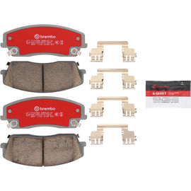 Brembo OE ceramic brake pads for 2007+ Dodge Challenger and 2005-2010 Dodge Charger front brake system, showing the pads' design