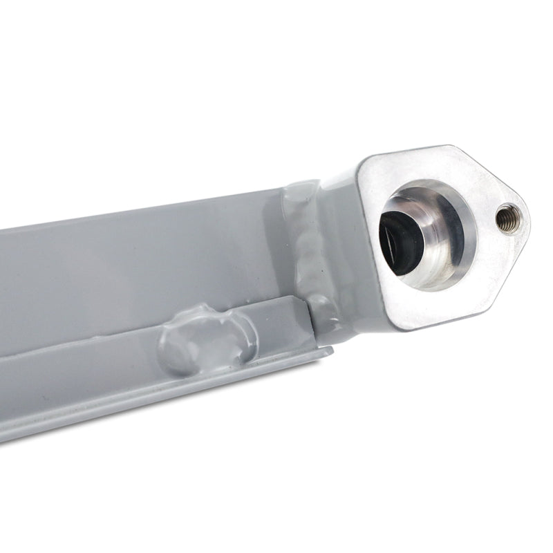 Mishimoto silver oil cooler for 2021+ BMW G8X M3 and M4, featuring a sleek design and durable metal construction.
