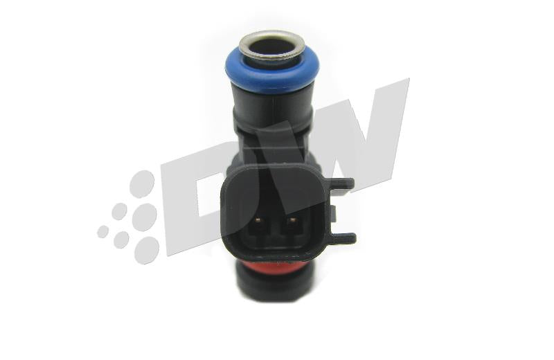 DeatschWerks Bosch EV14 40mm compact fuel injectors set of 8 for 8-cylinder engines, high-performance automotive fuel injection system.