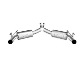 Borla 2010 Camaro 6.2L ATAK catback exhaust system rear view, compatible with factory ground effects, no tips visible.