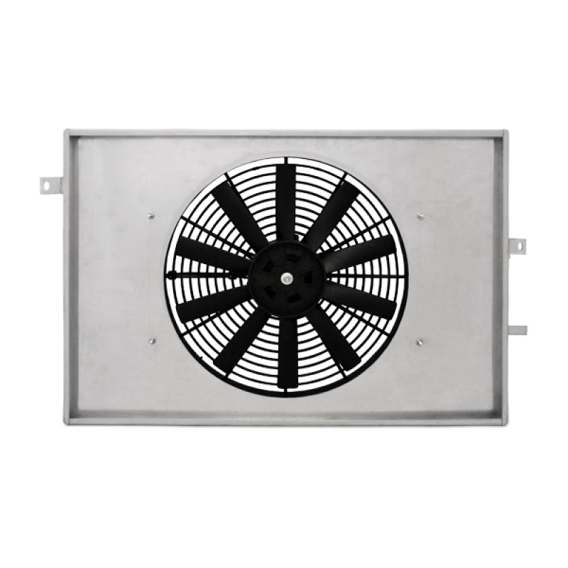 Mishimoto aluminum fan shroud kit for 94-96 Ford Mustang, designed for improved cooling, excluding ABS equipped models.