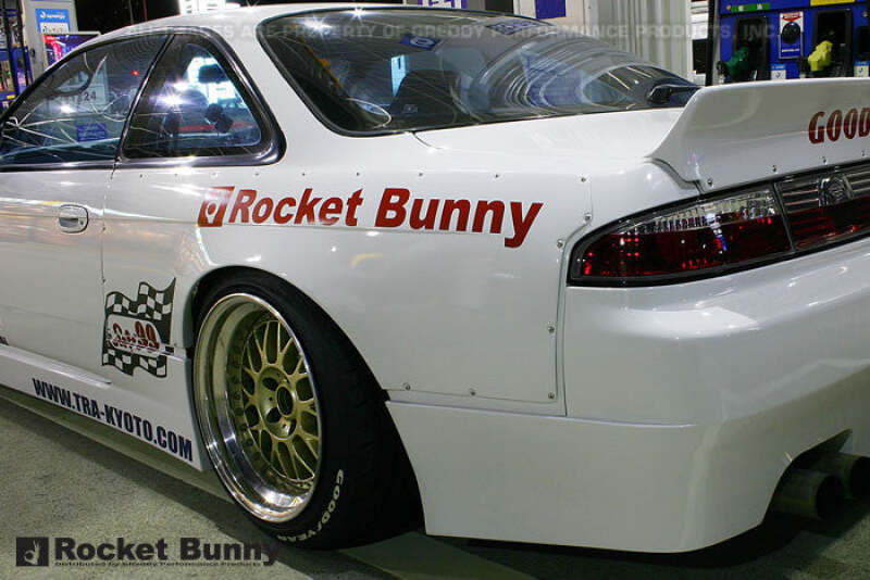 GReddy 94-98 Nissan 240SX/Silvia S14 Rocket Bunny Rear Wide Panel Over-Fenders Ver. 1 - FRP *Only*
