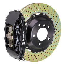 Load image into Gallery viewer, Brembo performance front brake kit with 4-piston cast rotors, drilled and black finish, for Toyota FR-S, BRZ, and Subaru GR86.