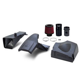 Mishimoto cold air intake for 2023+ Toyota GR Corolla, showing the sleek black performance intake with metallic filter element.
