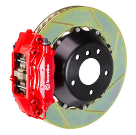 Brembo 22+ GR86 rear GT brake kit with 4-piston cast 345x28 slotted 2-piece rotor in red for performance braking.