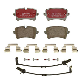 Brembo OE ceramic rear brake pads for Audi A5 8T3 and Audi A6 C7 4G2, 10-19, showing the brake pad set with brake surface and backing plate.