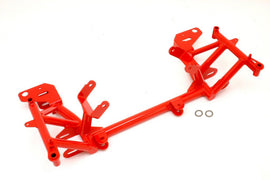 Red BMR Suspension 4th Gen F-Body K-Member with LS1 motor mounts and STD rack mounts, designed for 98-02 models.