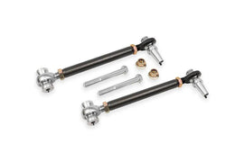 Black Hammertone BMR 16-24 Chevy Camaro front double adjustable lower control arms shown from the rear angle.