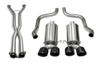 Corsa 06-08 Chevrolet Corvette C6 (A/T) 2.5in Xtreme Cat-Back Exhaust - 3.5in Black Twin Tips