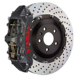 Brembo 20+ Corvette C8 Z51 front performance brake kit with 6-piston cast drilled black 380x34 mm rotors and slot design