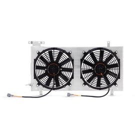 Mishimoto aluminum fan shroud kit for 2008-2015 Subaru WRX and STi, featuring durable aluminum construction and easy installation.