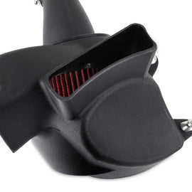 Mishimoto cold air intake kit for 2021+ BMW G8X M3 and M4, showing the black intake pipes and filter components.