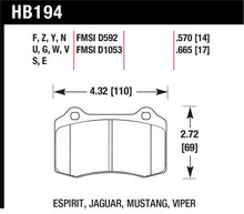 Load image into Gallery viewer, Hawk Performance rear brake pads for 2005 Volvo S40, high-performance brake pads with metal backing and friction material.