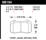 Hawk 2005-2005 Volvo S40 I HPS 5.0 Rear Brake Pads