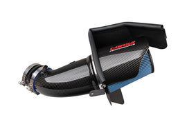 Corsa Dodge Challenger SRT Hellcat Redeye Demon carbon fiber cold air intake with MaxFlow oiled filter installed in engine bay
