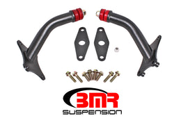 Black Hammertone BMR 16-17 6th Gen Camaro engine motor mount kit with integrated stands, made of durable polyurethane.