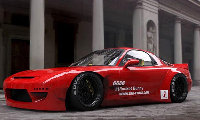 GReddy 93-96 Mazda RX-7 Rocket Bunny Full FD3S Rear Diffuser Kit Ver. 2 FRP Only