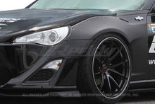 Load image into Gallery viewer, GReddy 13+ Scion FR-S wide body aero kit with Rocket Bunny styling, includes front and rear fenders, side skirts, and bumper.