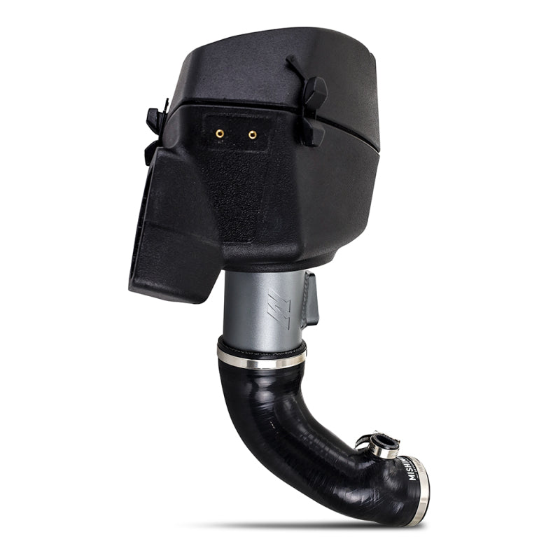 Mishimoto 2023+ Nissan Z cold air intake with modular rotomold design, showing the sleek intake pipe and filter setup.