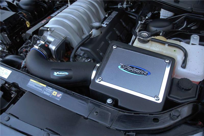 Volant cold air intake system for Dodge Magnum, Charger, 300 SRT8 6.1 V8 engine, with closed box design.