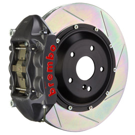 Brembo 22+ GTS rear brake kit for Toyota GR86, 4-piston cast slotted 345x28mm two-piece rotor in black, performance brake system