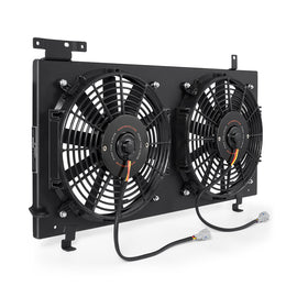 Black aluminum fan shroud for 2008+ Subaru WRX and STI, Mishimoto PNP cooling fan shroud for improved engine cooling.