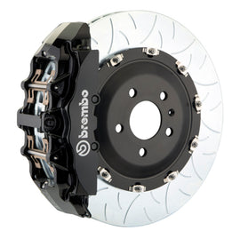 Brembo Corvette C8 rear GT BBK 6-piston cast slotted 380x34mm two-piece brake rotor in black, performance brake kit