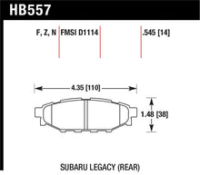 Load image into Gallery viewer, Hawk Performance high-performance street brake pads for Subaru BRZ 2013-2014, rear solid disc brake pads for enhanced stopping power.
