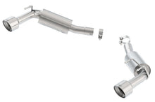 Load image into Gallery viewer, Rear section of Borla catback exhaust system for 2010 Camaro 6.2L V8 S-type with polished stainless steel pipes.
