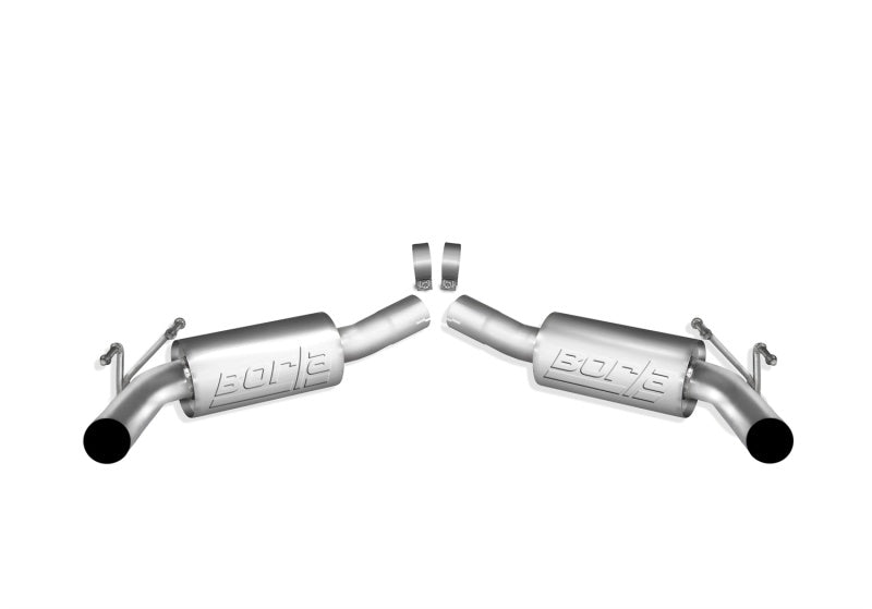 Borla axle back exhaust rear section for 2010-2011 Chevy Camaro SS coupe and convertible with 6.2L V8 engine.