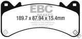 EBC 2015+ Chevrolet Tahoe 2WD (6 Piston Brembo) Ultimax2 Front Brake Pads