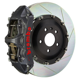 Brembo 20+ Corvette C8 Z51 GTS BBK 6-piston cast slotted 380x34mm front brake rotor in black for high-performance braking.