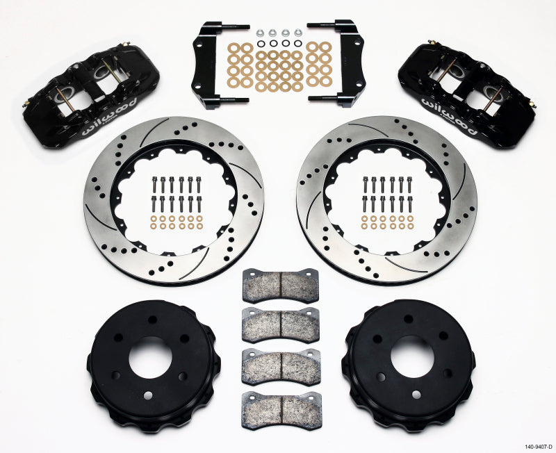 Wilwood AERO4 rear truck big brake kit with drilled 14.25-inch rotor and OE 1-piston caliper for 1999-2010 GM 1500 SUVs
