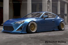 Load image into Gallery viewer, GReddy 13+ Scion FR-S wide body aero kit with Rocket Bunny styling, featuring front and rear fenders, side skirts, and bumper extensions.