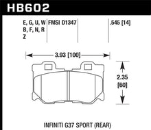 Load image into Gallery viewer, Hawk Performance racing rear brake pads for Infiniti FX50, Nissan 370Z, and G37, with DTC-30 high-performance brake pads.
