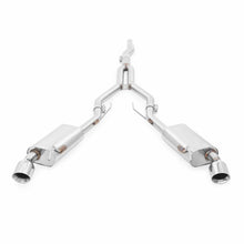 Load image into Gallery viewer, Mishimoto catback exhaust system for 2015-2016 Ford Mustang 2.3L EcoBoost, stainless steel pipes and muffler visible.