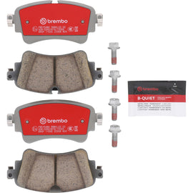 Brembo OE ceramic rear brake pads for Audi A4 B9 and A5 models, showing the brake pad with OE design and branding.