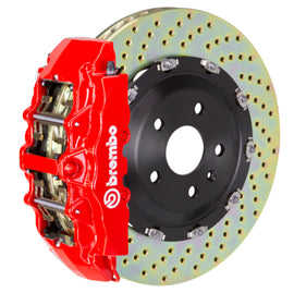 Brembo 20+ Corvette C8 front GT BBK 6-piston cast drilled 380x34mm two-piece performance brake rotor in red
