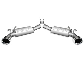 Borla axle back exhaust system for 2010 Camaro 6.2L V8, rear section showing polished metal and exhaust tips.