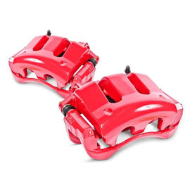 PowerStop front red brake calipers with brackets for Mini Cooper 2002-2006, performance upgrade, pair of high-performance brake calipers