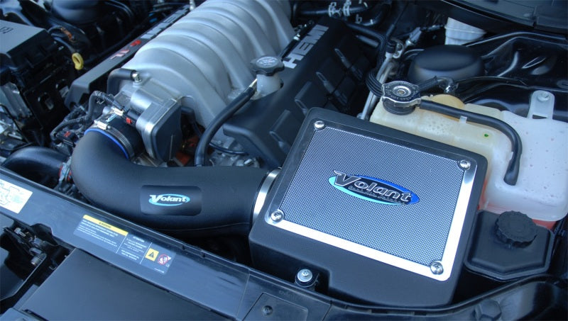 Volant Cold Air Intake System for Dodge Magnum, Charger, 300 SRT8 6.1 V8, shown with closed box design and air filter.