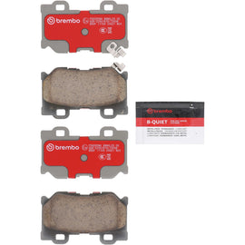 Brembo OE ceramic rear brake pads for Infiniti Q50, QX70, and QX80 models, designed for 2013 and later vehicles.