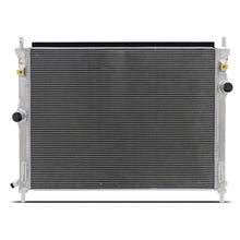 Load image into Gallery viewer, Mishimoto aluminum radiator for 2024+ Ford Mustang V8 and 2.3L engine, with sleek silver finish and dual core design.
