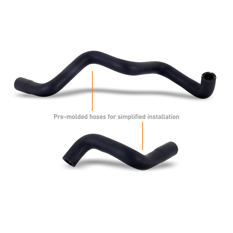 Mishimoto baffled oil catch can kit installed in a 2022+ Subaru BRZ or Toyota GR86 engine bay, showing the black catch can and hoses.