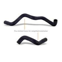 Load image into Gallery viewer, Mishimoto baffled oil catch can kit installed in a 2022+ Subaru BRZ or Toyota GR86 engine bay, showing the black catch can and hoses.