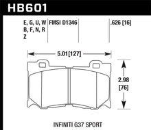 Load image into Gallery viewer, Hawk Performance DTC-60 race front brake pads for Infiniti FX50, G37, Nissan 370Z, high-performance racing brake pads.